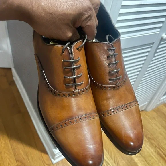 Paul Evans Tan/Brown Leather Shoes Sz 9.5 - Picture 2 of 15